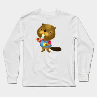 Beaver Brush Teeth Time Long Sleeve T-Shirt